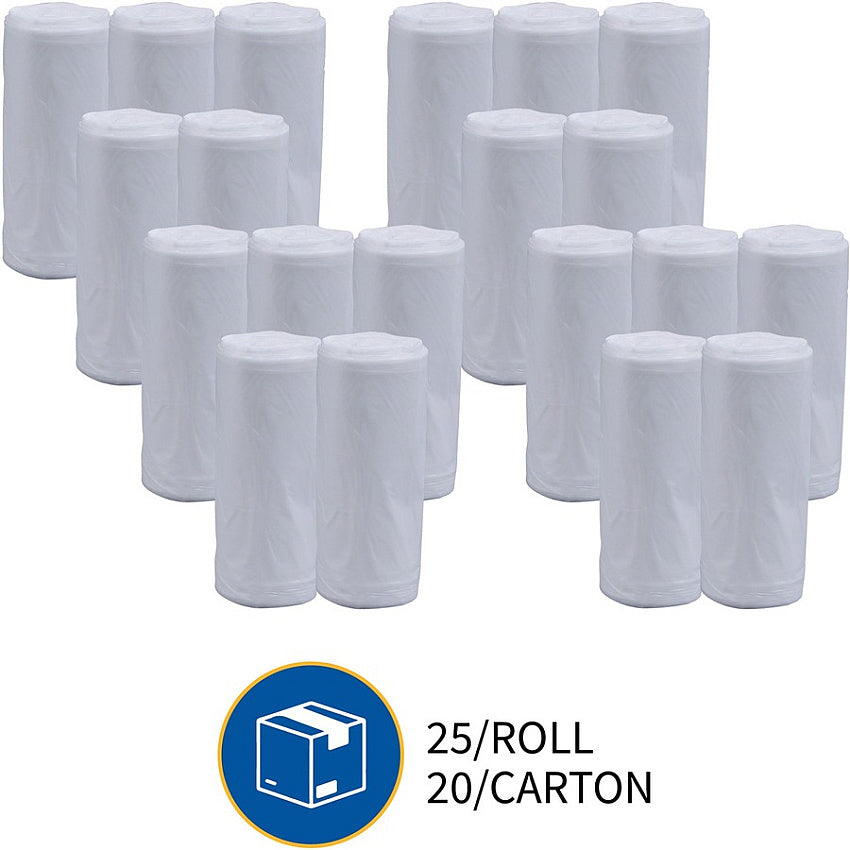 Genuine Joe Clear Can Liners, 16 Gal, 0.6 Mil, 24 x 33 in, 500/Box