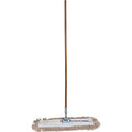 Genuine Joe Dust Mop Combo, 24 in Cotton Head, Frame and 60 in Wood Handle