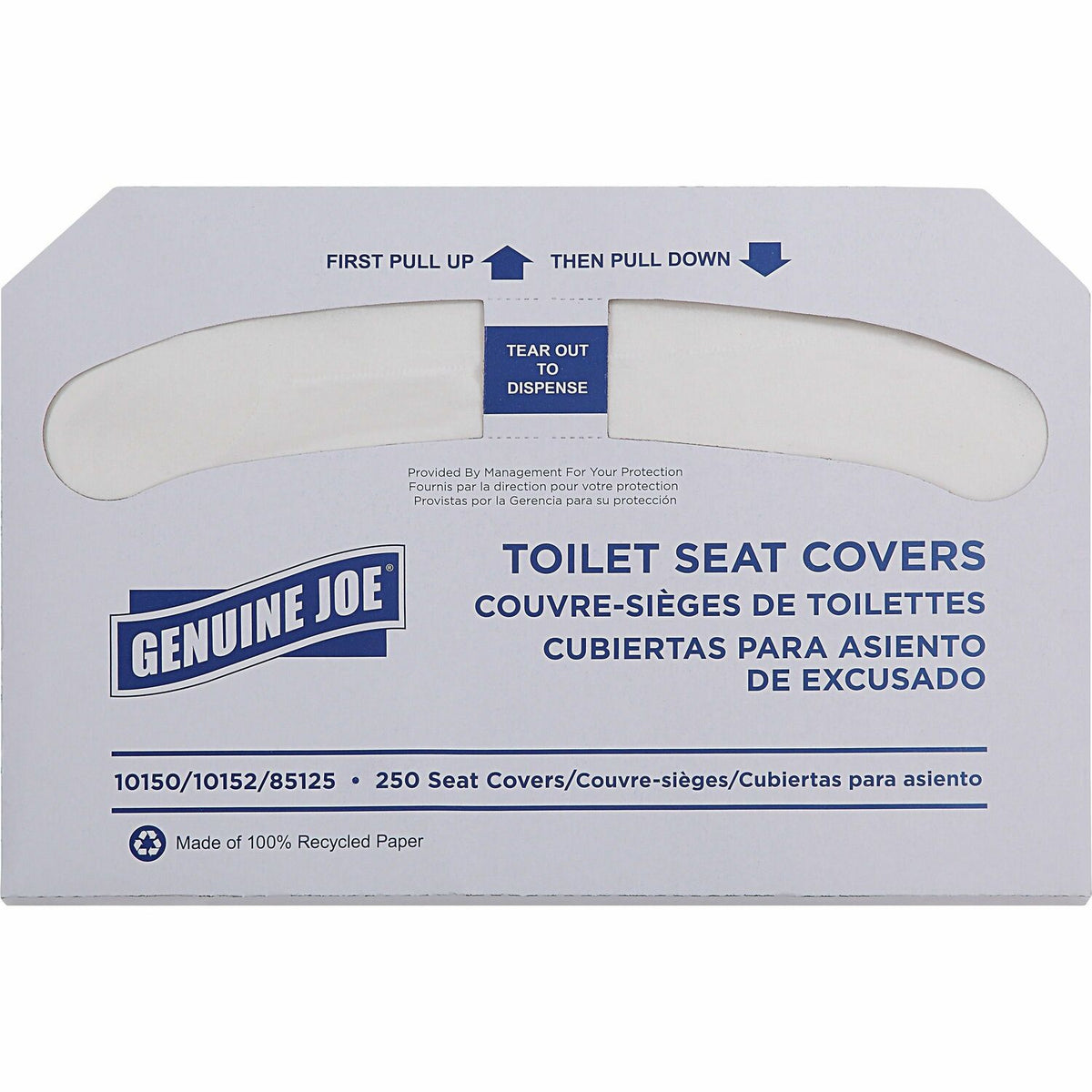 Genuine Joe half-fold toilet seat covers pack