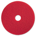Genuine Joe Red Buffing Pads, 20 in, 5/Case