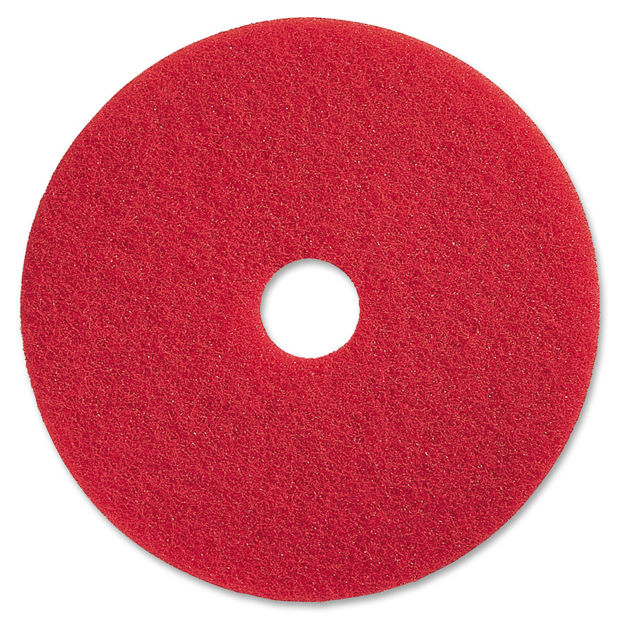Genuine Joe Red Buffing Pads, 20 in, 5/Case