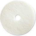 Genuine Joe White Polishing Pads, 20 in, 5/Case