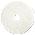 Genuine Joe Super White Burnishing Pads, 20 in, 5/Case