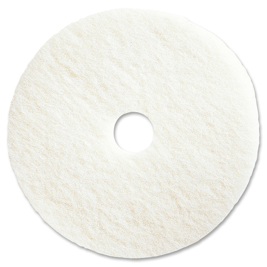 Genuine Joe Super White Burnishing Pads, 20 in, 5/Case