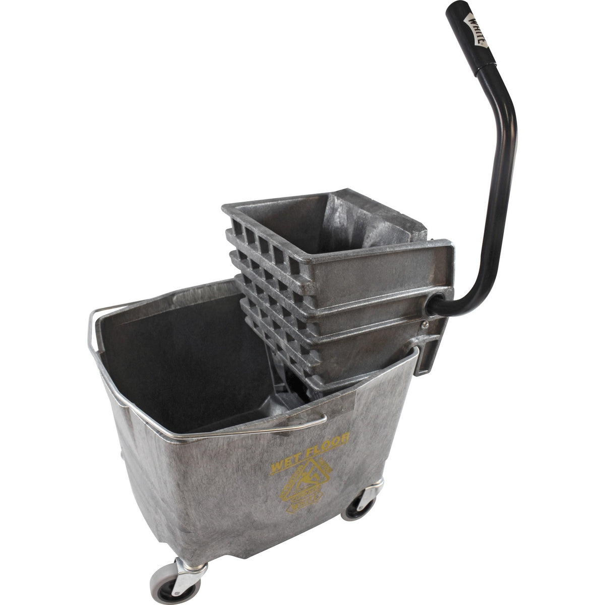 Impact 35 Qt Mop Bucket with Side-Press Wringer, Gray