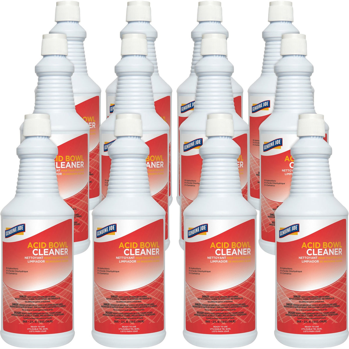 Genuine Joe Acid Bowl Cleaner, Ready-to-Use, 32 oz, 12/Case
