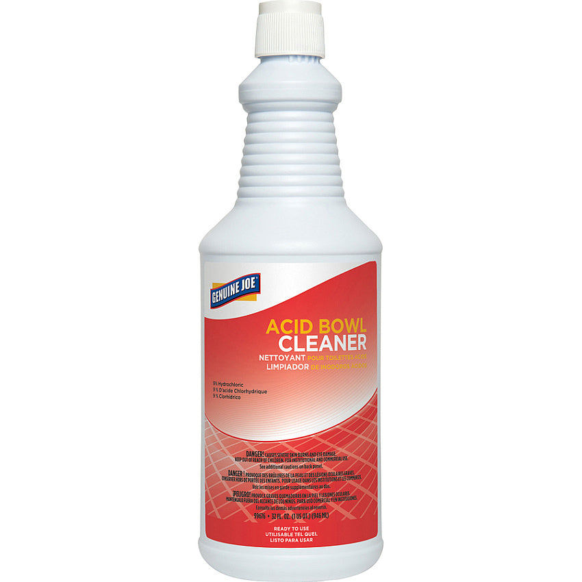 Genuine Joe Acid Bowl Cleaner, Ready-to-Use, 32 oz, 12/Case