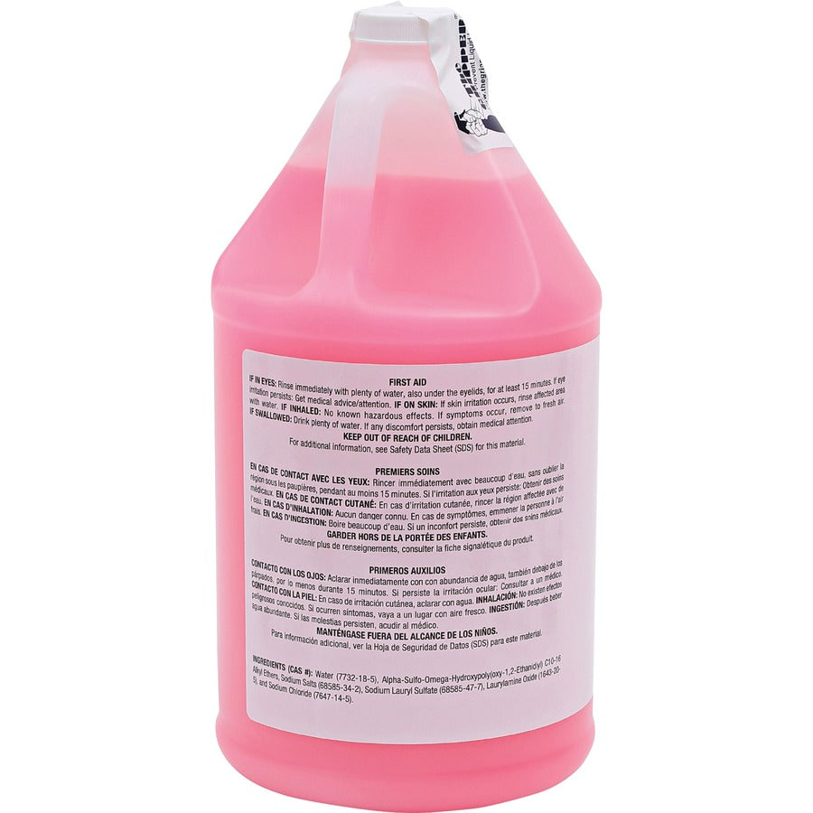 Pink lotion soap gallon, back label
