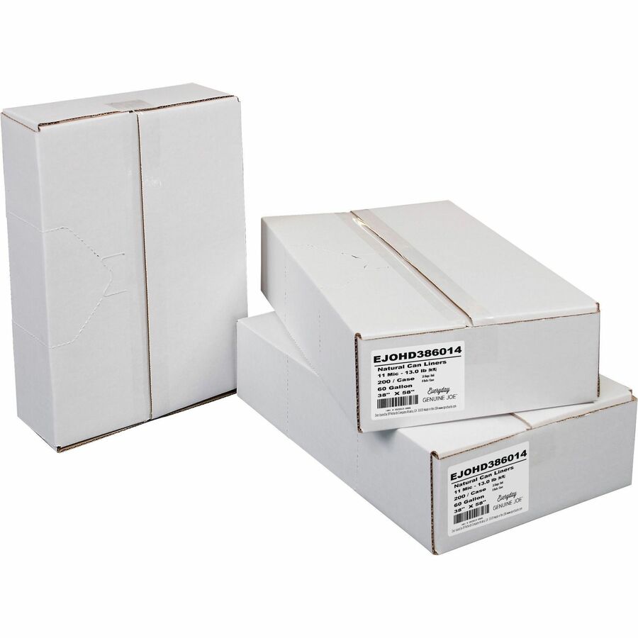 Case of 60 gallon high-density can liners