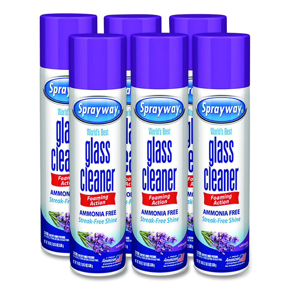 Sprayway Glass Cleaner, 19 oz Aerosol, 6/Case