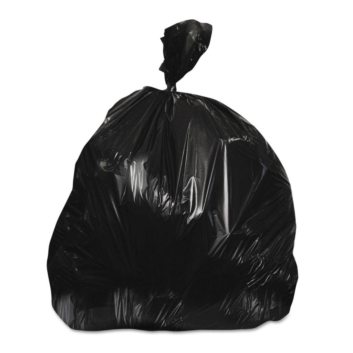 Heritage High-Density Can Liners, 45 Gal, 22 Mic, 40 x 48 in, Black, 150/Case