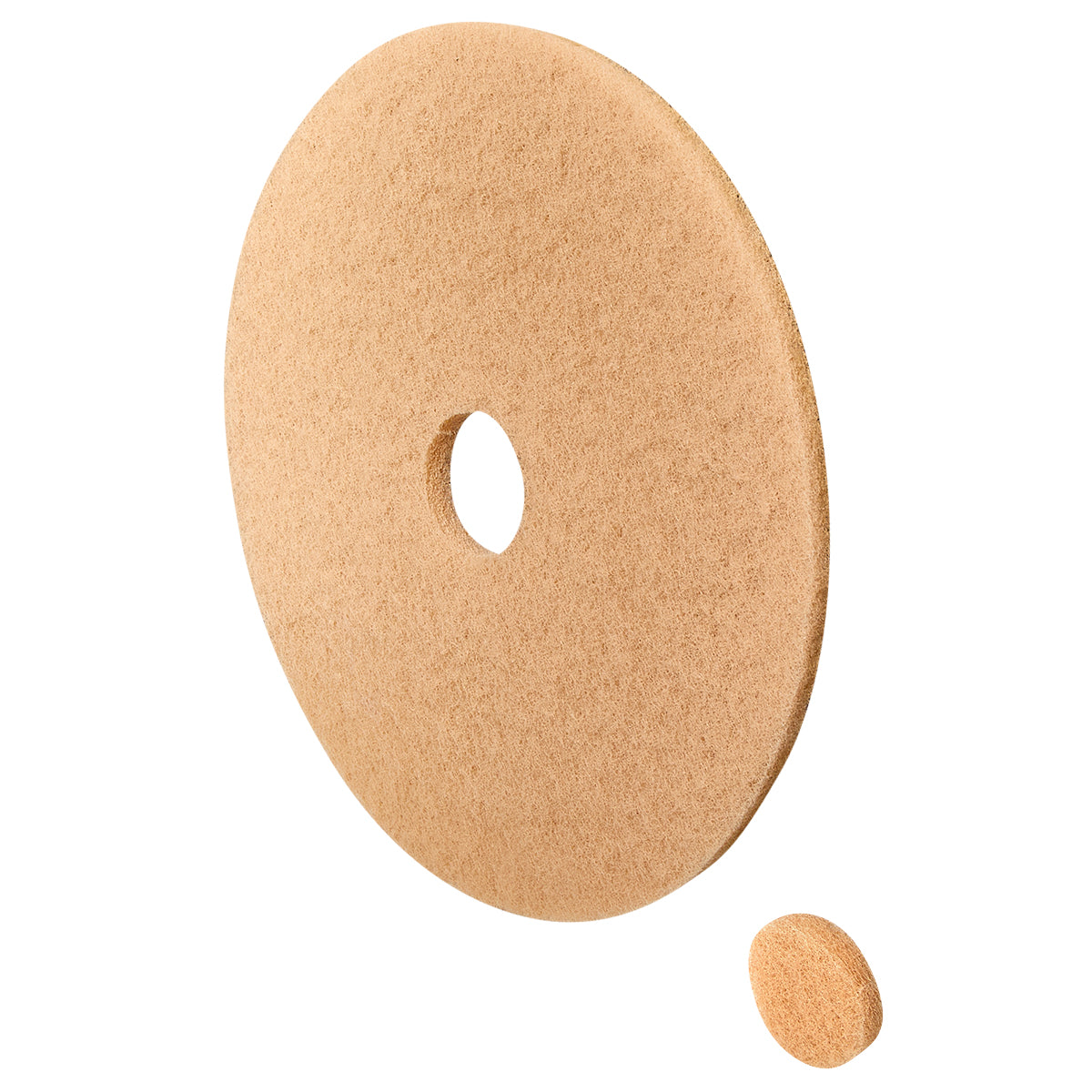 Tan burnishing pad, angled