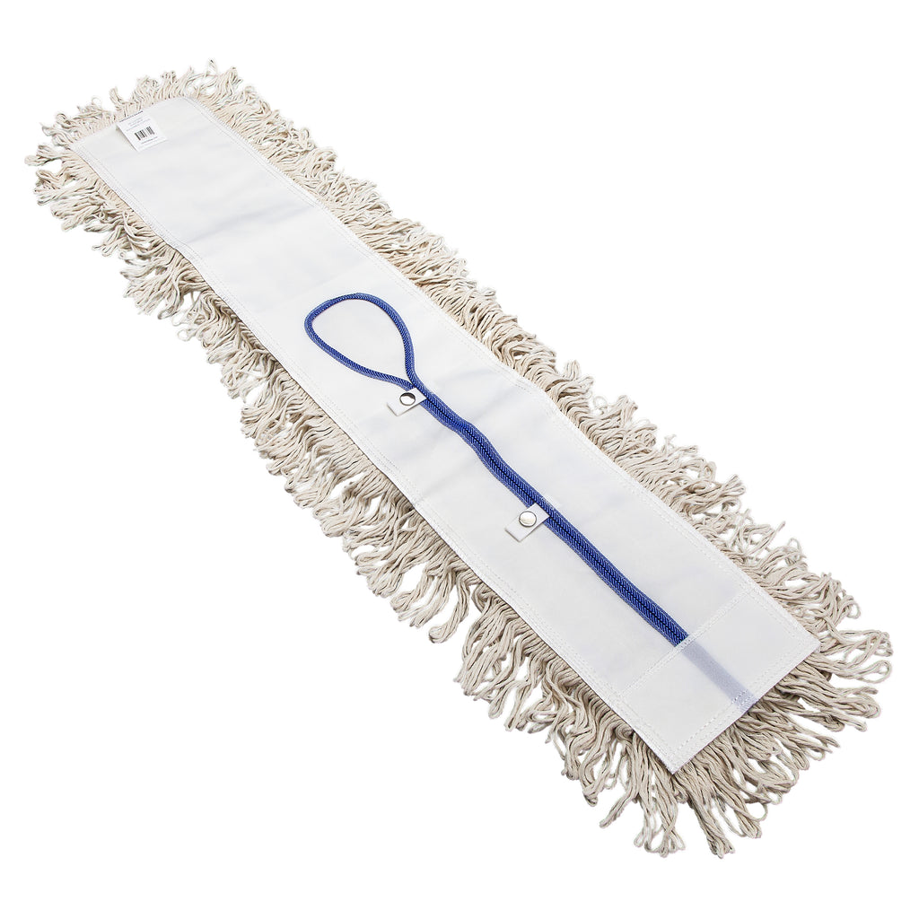 Dust mop head backing, angled