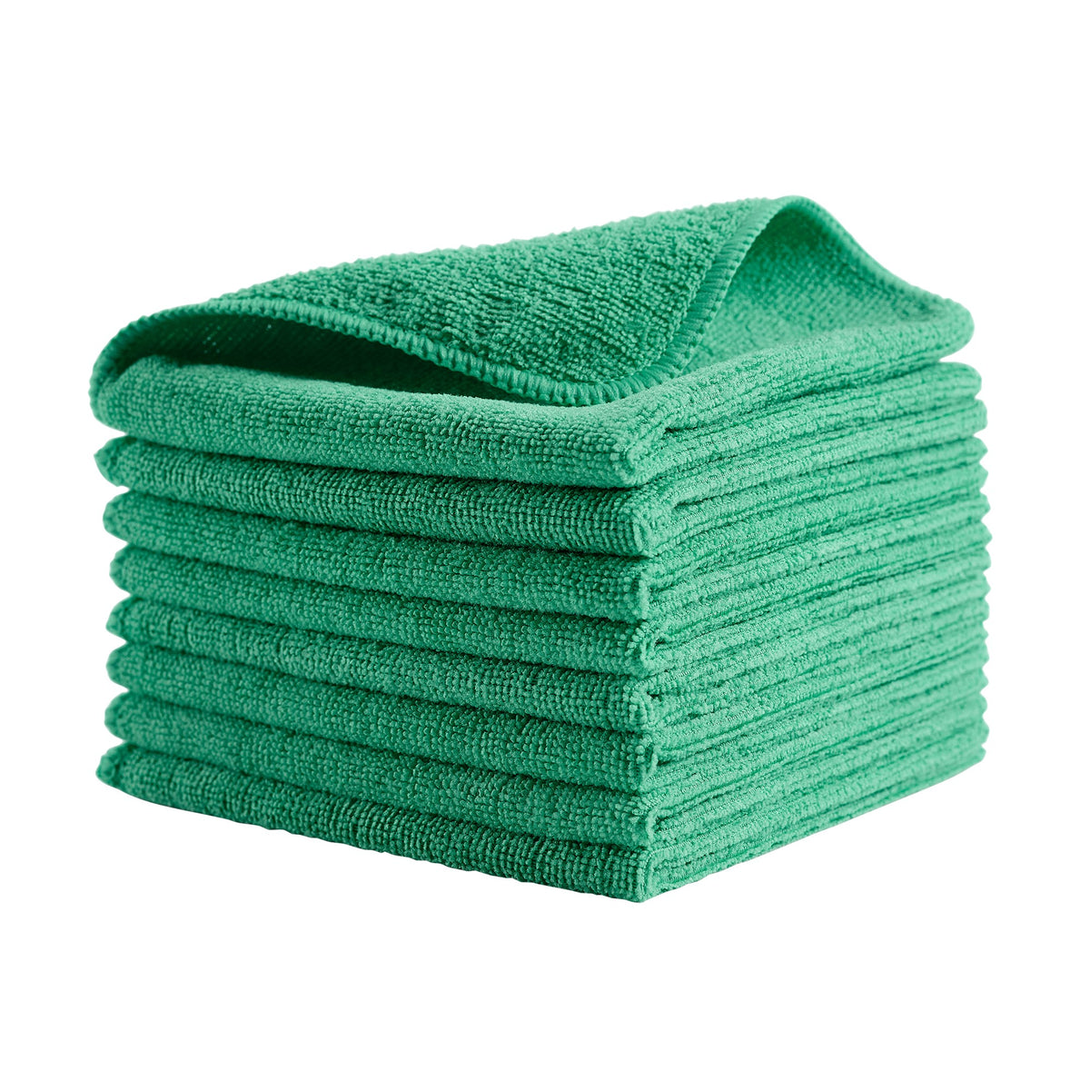 Rubbermaid Commercial Microfiber Cleaning Cloths, 16 x 16 in, Green, 24/Pack