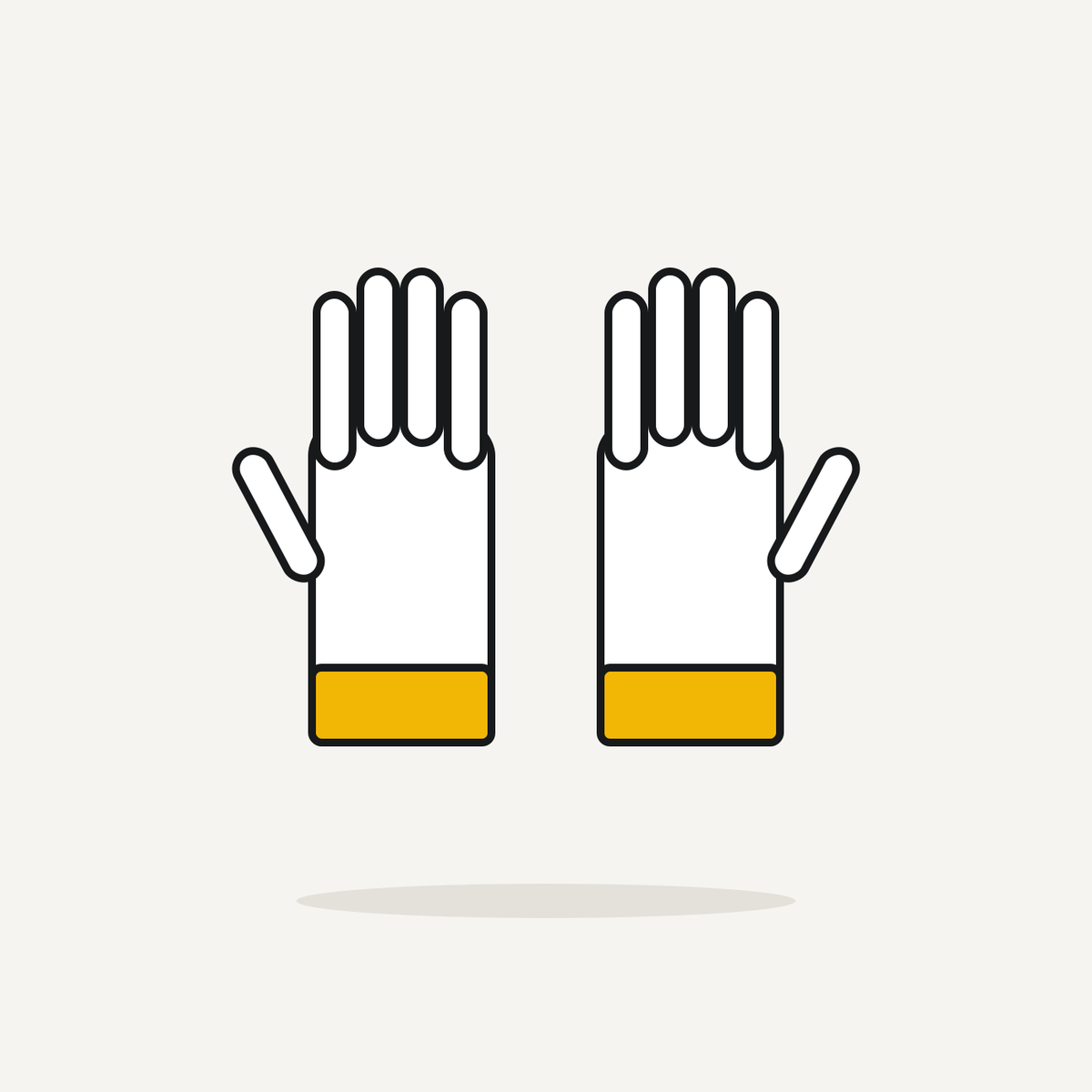 Pair of flock-lined rubber gloves