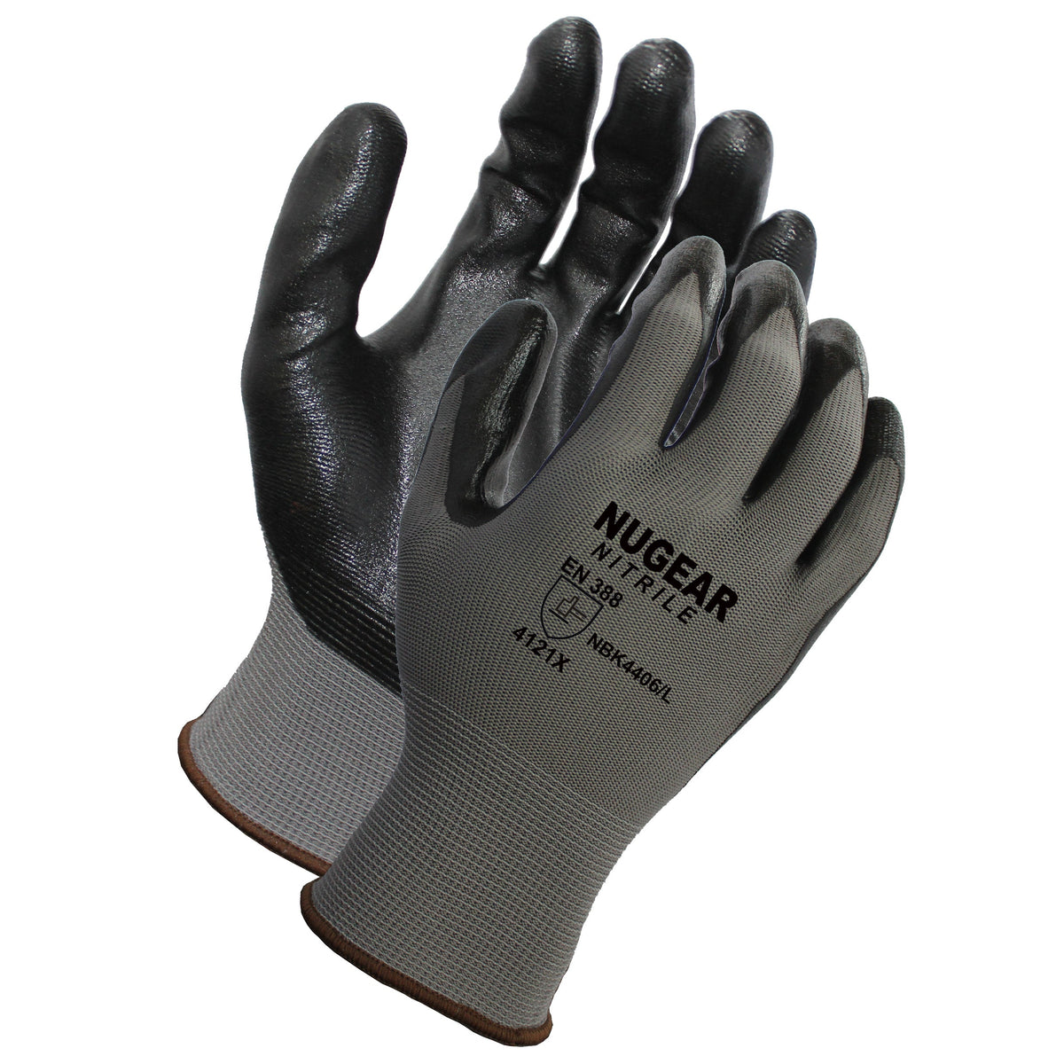 Proworks Nitrile Foam-Coated Work Gloves, Gray, Large, 12 Pairs