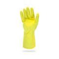 Proworks Flock-Lined Latex Gloves, 12 Mil, Yellow, 12 Pairs