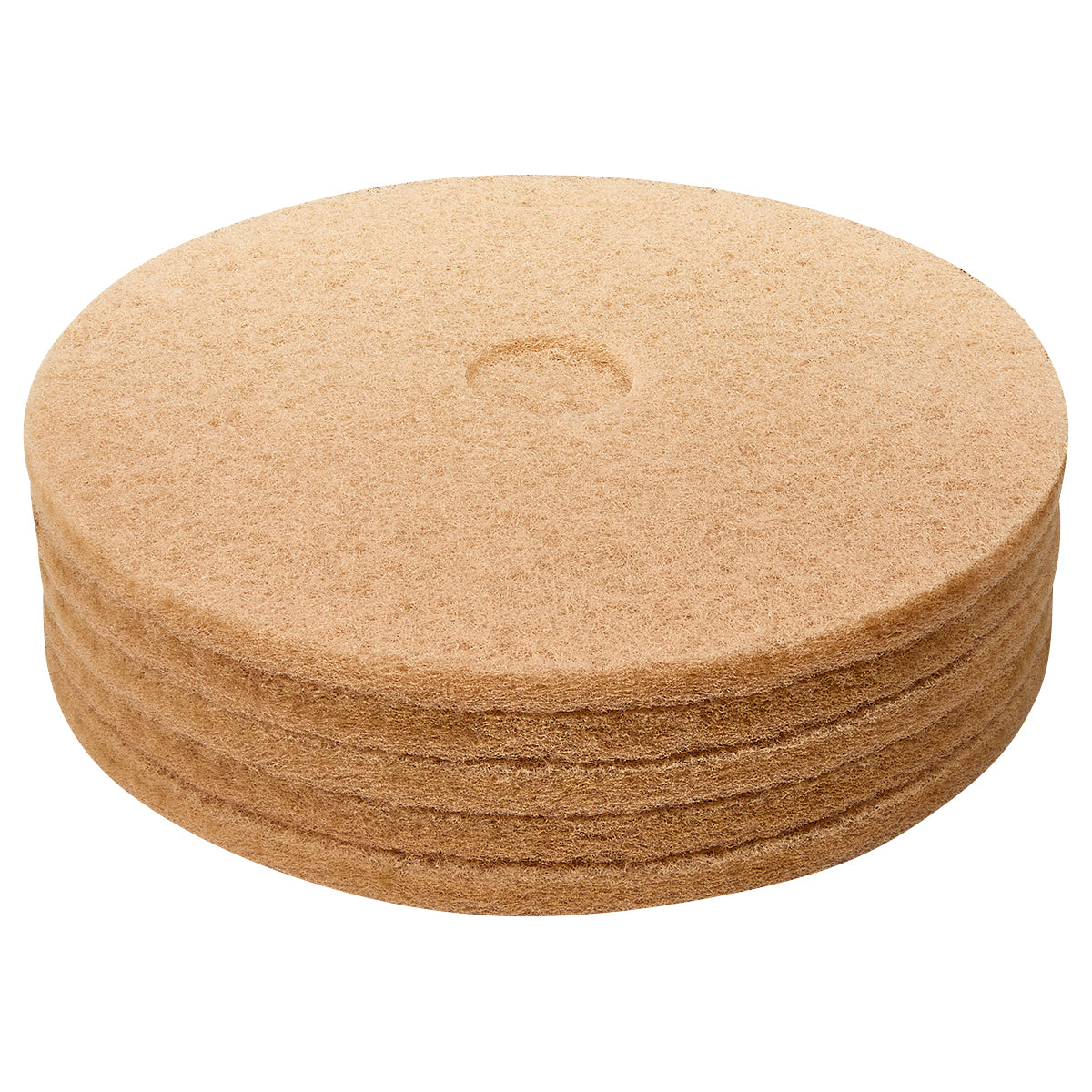 Stack of tan burnishing pads