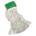 Victoria Bay medium looped-end wet mop head, white and green