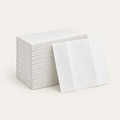 Stack of folded white multifold hand towels