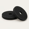 Black circular floor stripping pads