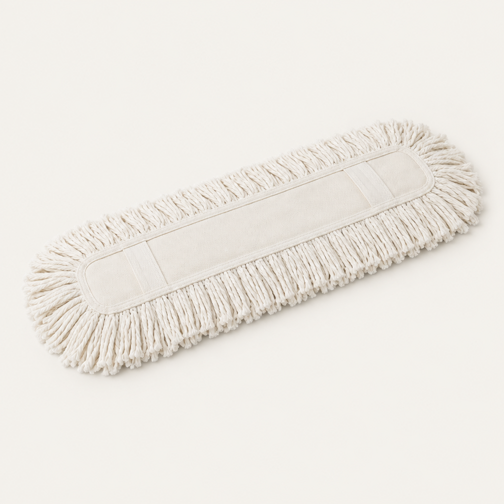 White cotton cut-end dust mop head