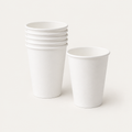 Stack of white paper hot cups