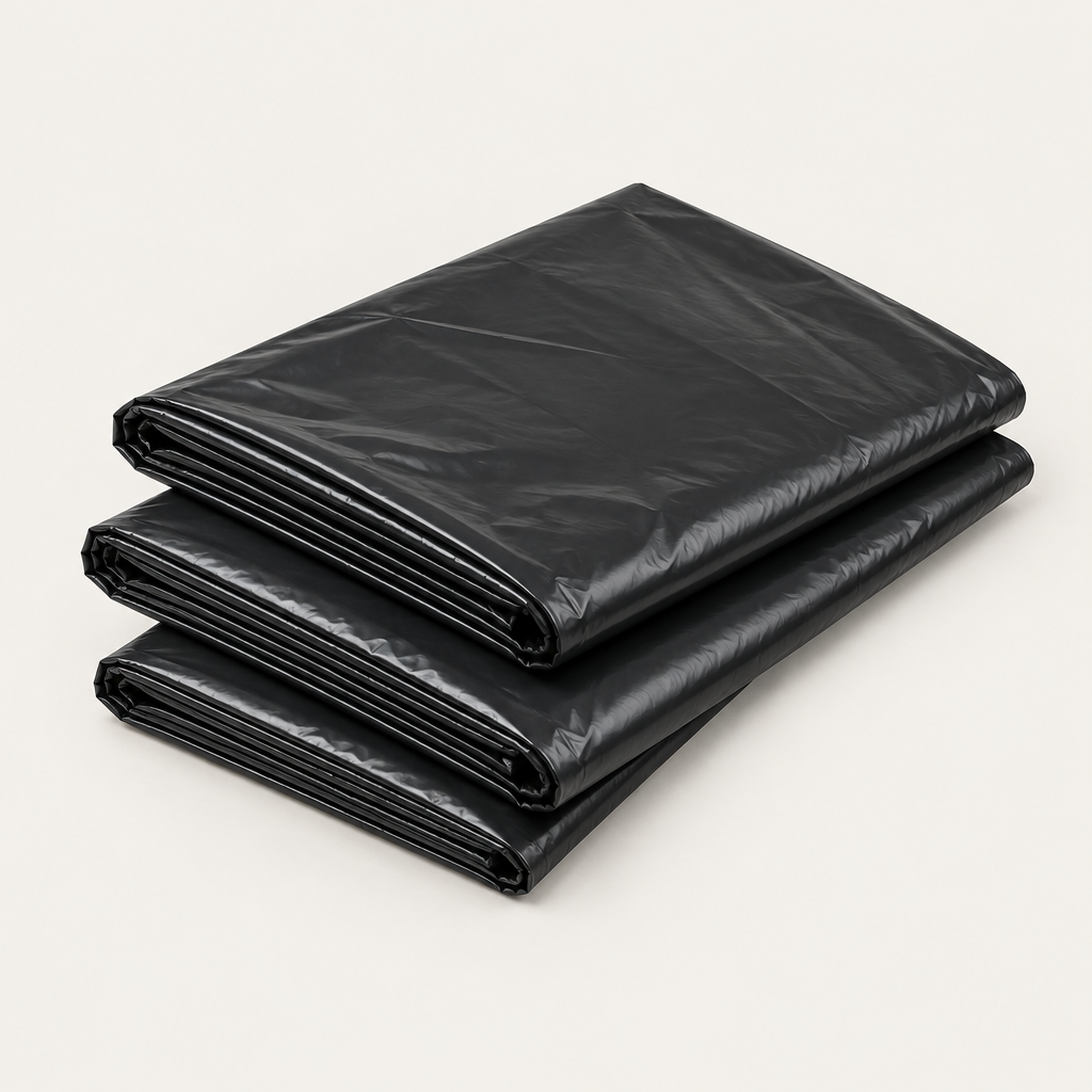 Liners folded flat and stacked